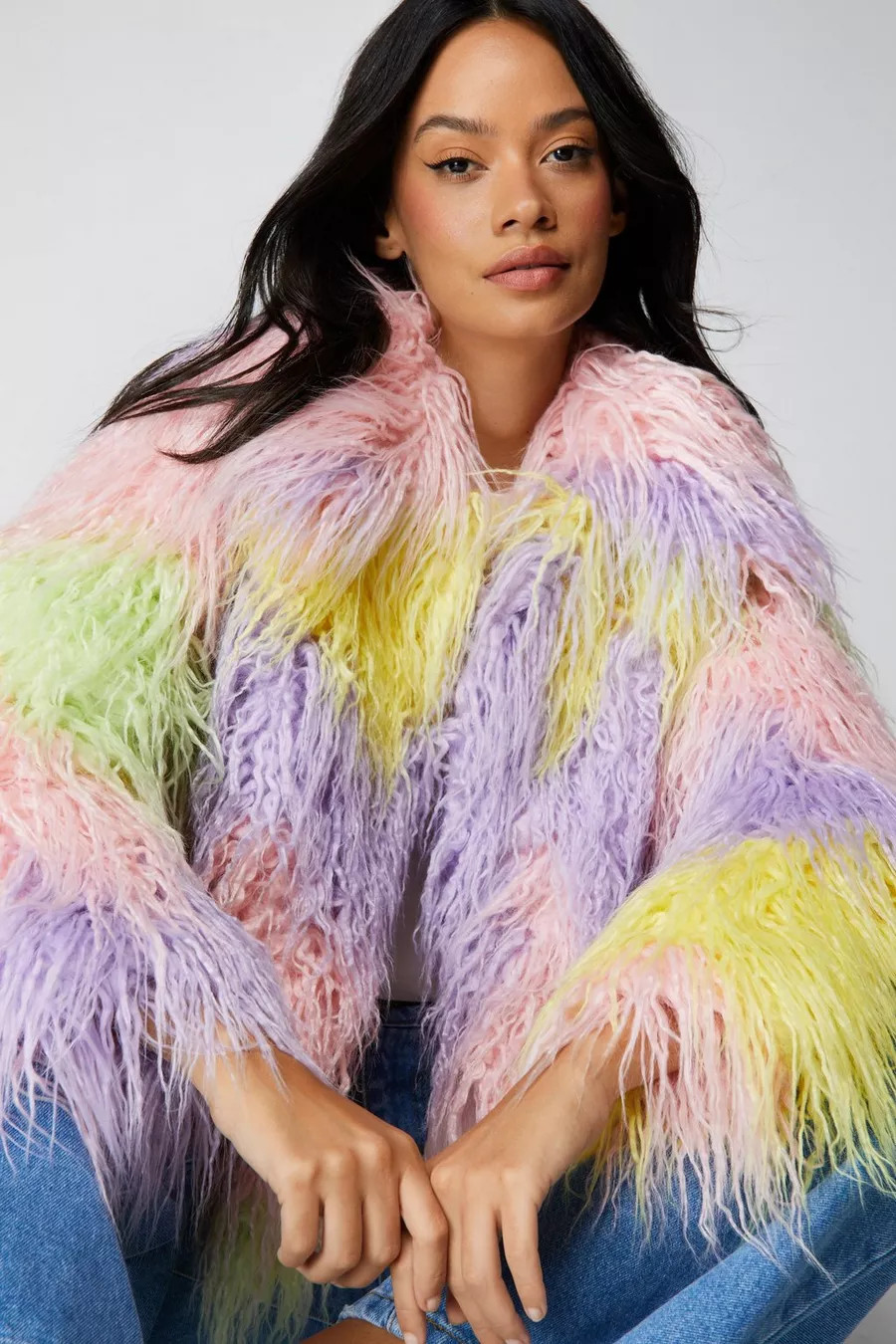 Premium Mongolian Ombre Faux Fur Coat | Nasty Gal US