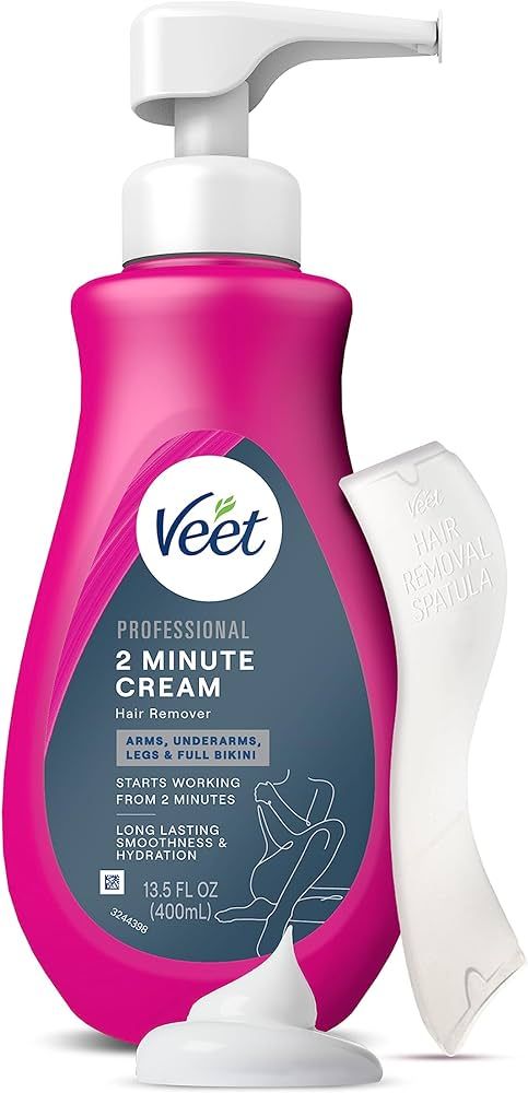 VEET Professional 2 Minute Hair Removal Cream For All Skin Types with Shea Butter | Effective Ful... | Amazon (US)