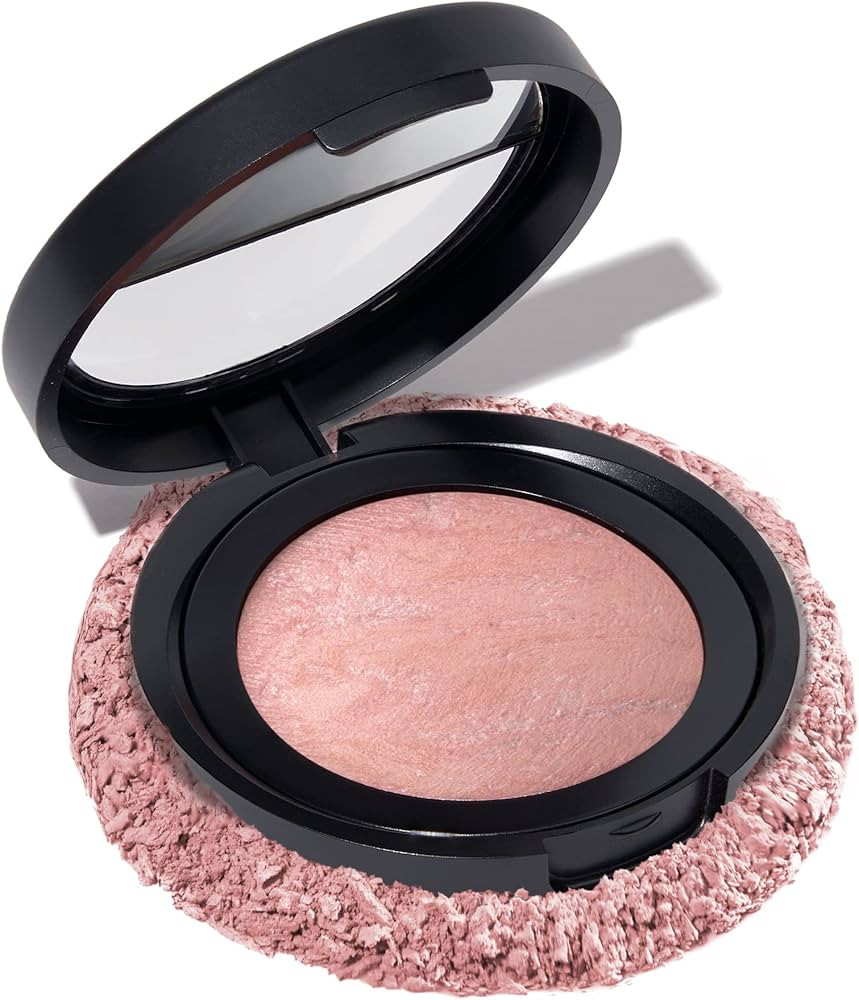 LAURA GELLER NEW YORK Baked Blush-n-Brighten Marbleized Blush for Cheeks - Ethereal Rose - Natura... | Amazon (US)