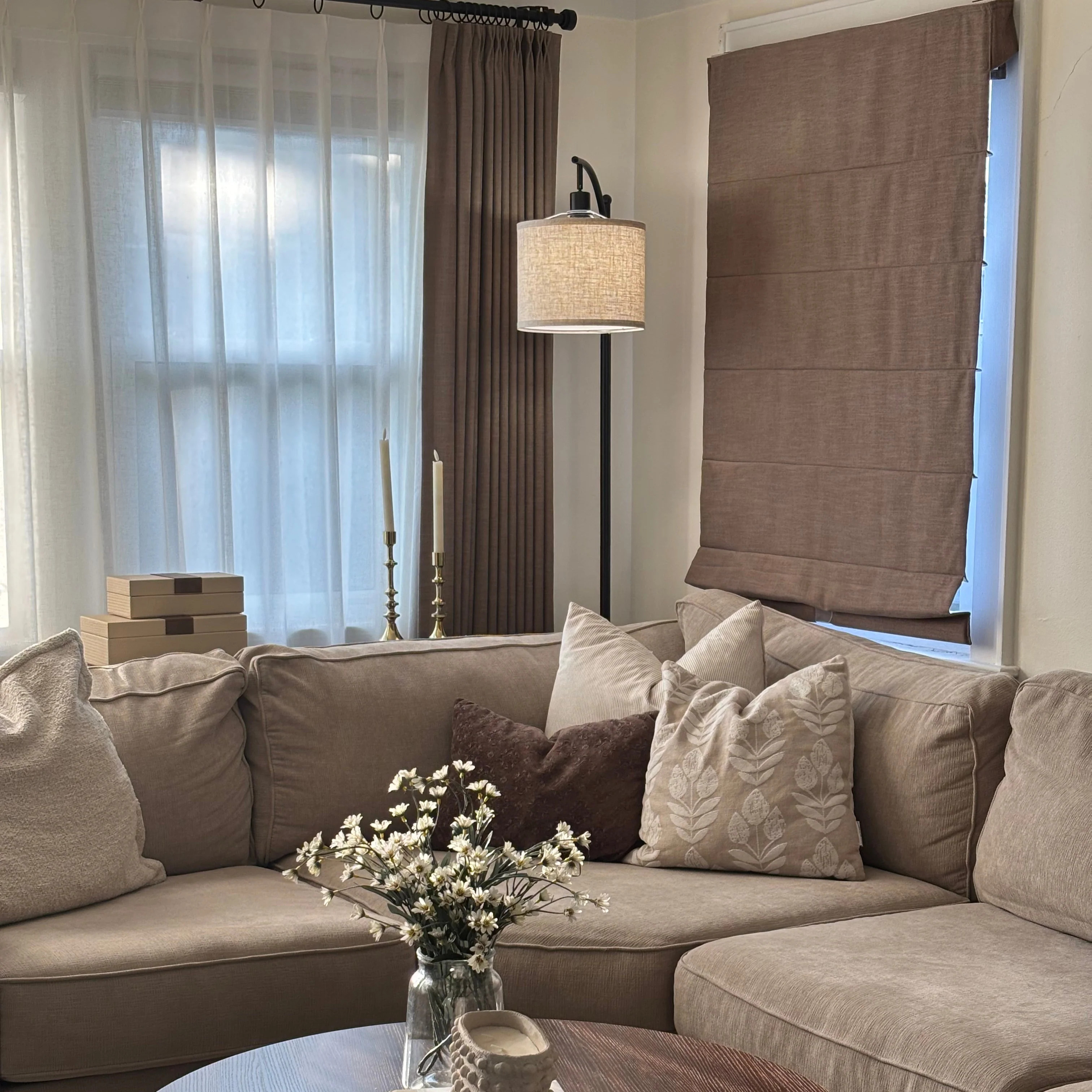 Lily Linen Roman Shades & Blinds | NeutralCurtains