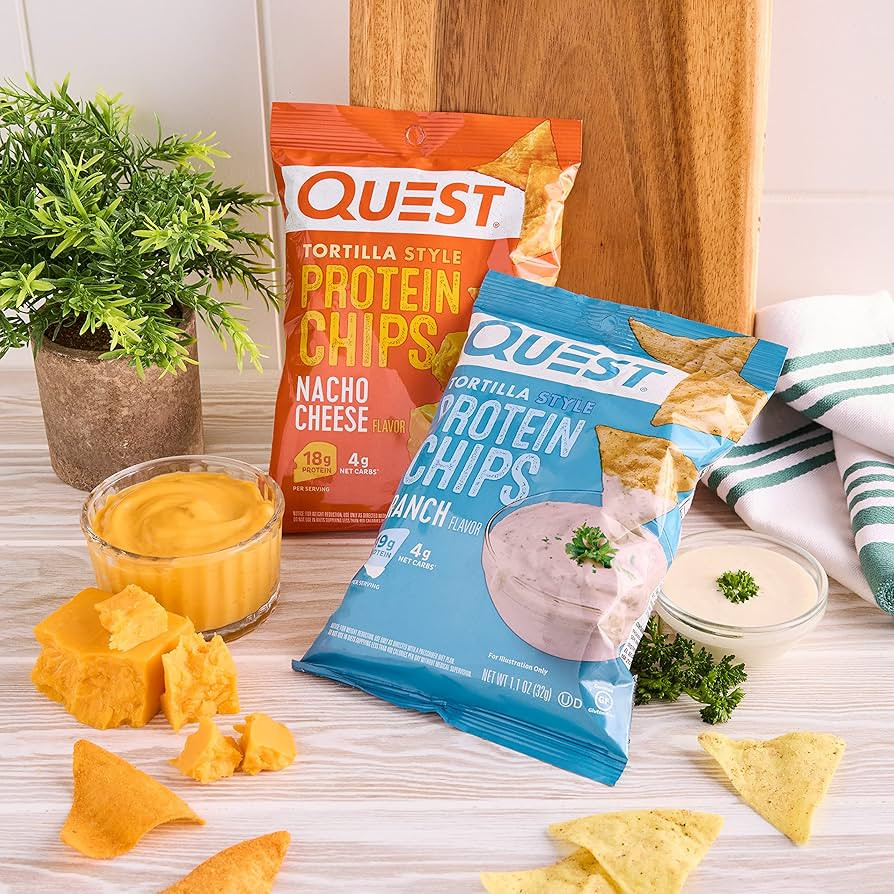 Quest Nutrition Tortilla Style Protein Chips Bundle, Ranch & Nacho Cheese, Baked, High Protein, L... | Amazon (US)