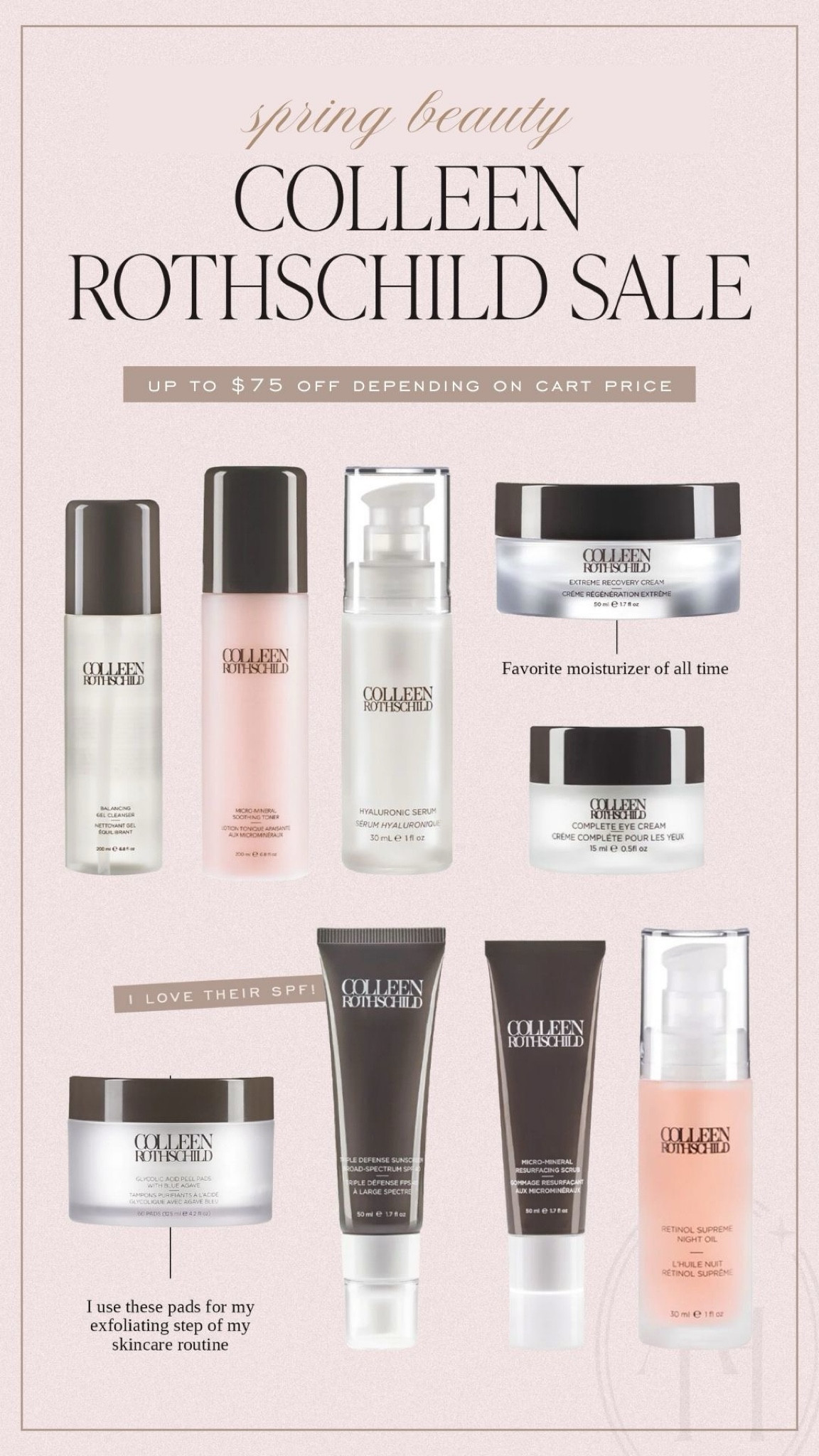 Colleen Rothschild spring beauty sale! Get up to $75 off your purchase. 

#LTKbeauty #LTKsalealert #LTKSeasonal