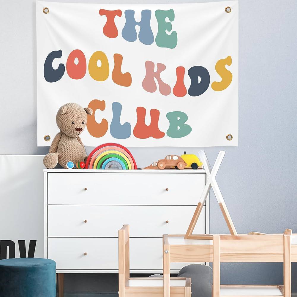 Yinkin The Cool Kids Club Wall Banner Long Live Boyhood Banner Kids Tapestry Wall Hanging Boho Nu... | Amazon (US)