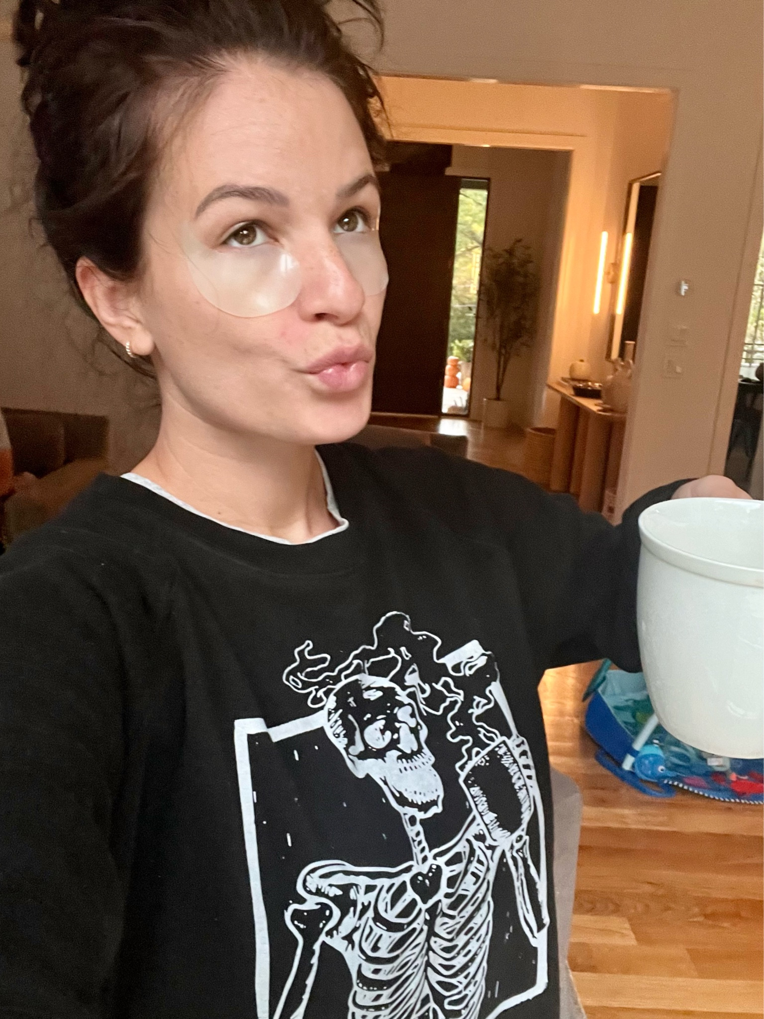 Skeleton coffee pullover! It’s Halloween time, pull out all things skeleton and pumpkin spice 

#LTKHalloween #LTKfindsunder50 #LTKSeasonal