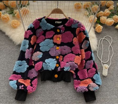 MIANCHAOBEI Sweet Long Sleeve Breasted Short Jacket Retro Three-dimensional Flower O Neck Clothing Winter Color Coat
 


#LTKfindsunder50