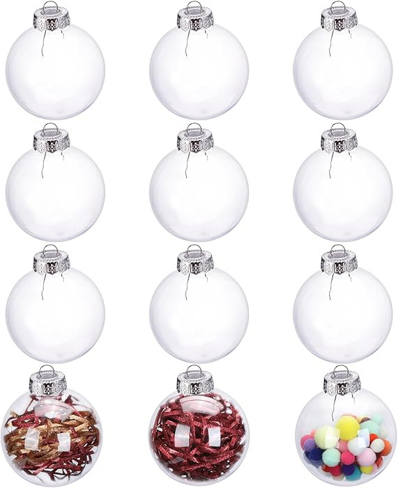 12 Pack Clear Plastic Fillable Ornament Ball 2.36''/60mm for Christmas,Holiday, Wedding,Party,Hom... | Amazon (US)