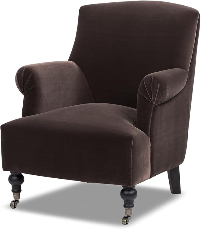 Jennifer Taylor Home Eloise 30" Pleated Sock Arm Accent Armchair, Deep Brown Performance Velvet | Amazon (US)