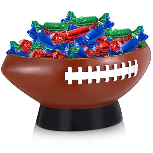 Reallnaive 1 Pcs Football Shaped Snack Bowl Football Serving Tray Reusable Charcuterie Bowl Resin Appetizer Serving Dish for Candy Chips Popcorn Sport Birthday Party Decoration Tailgate Dinner | Amazon (US)