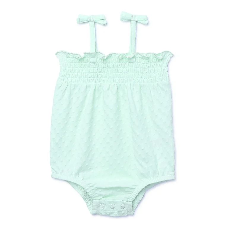 Garanimals Baby Girl Dot Jacquard Smocked Cami Bodysuit, Sizes 0-24 Months | Walmart (US)