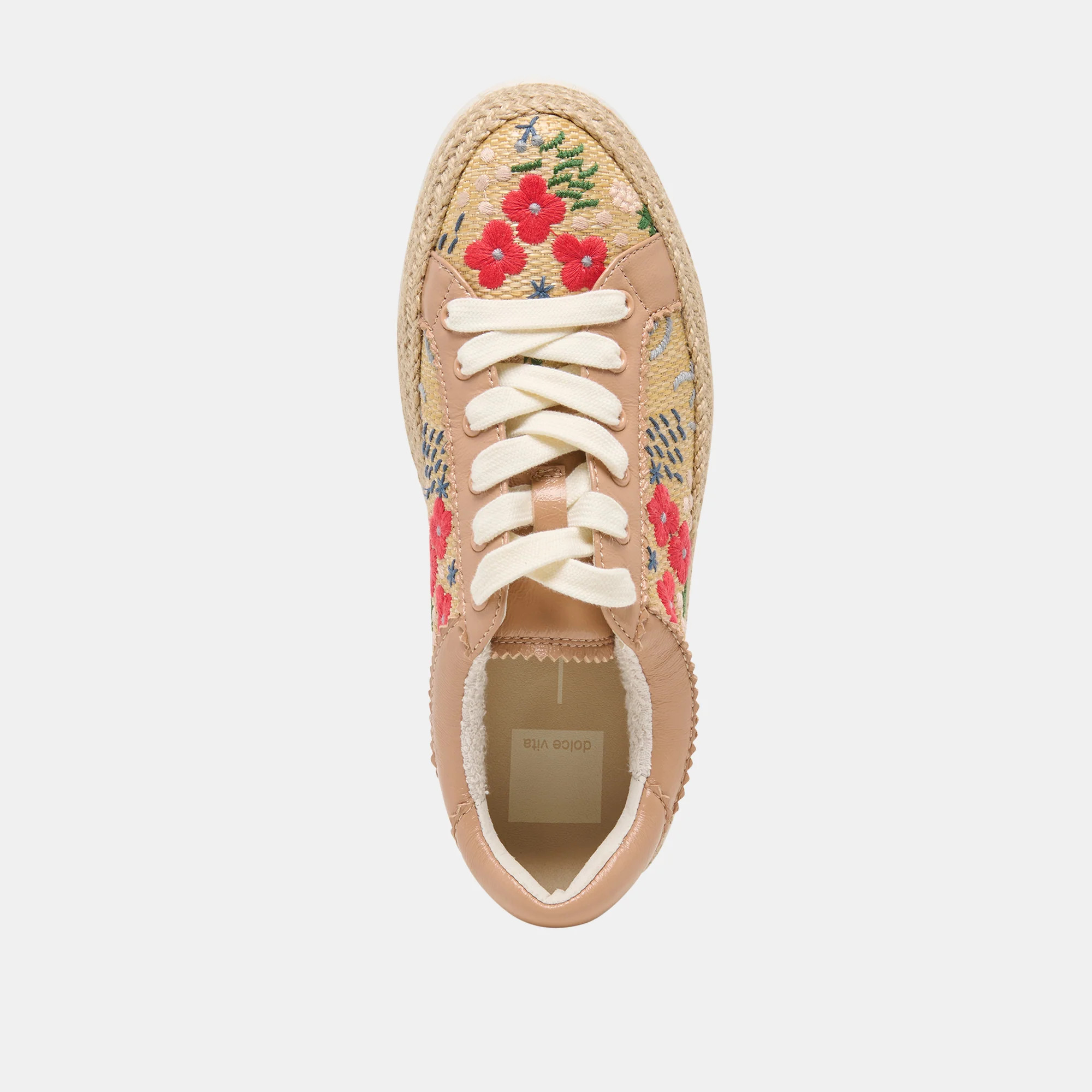 Azalia Sneakers Sand Floral Raffia | DolceVita.com