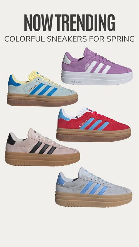 Colorful platform adidas! Obsessed with these sneakers for spring!