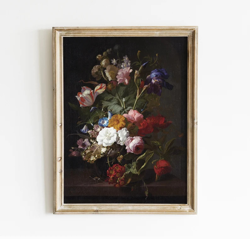 Vintage Flowers Painting Flowers Print Vintage Painting - Etsy | Etsy (US)