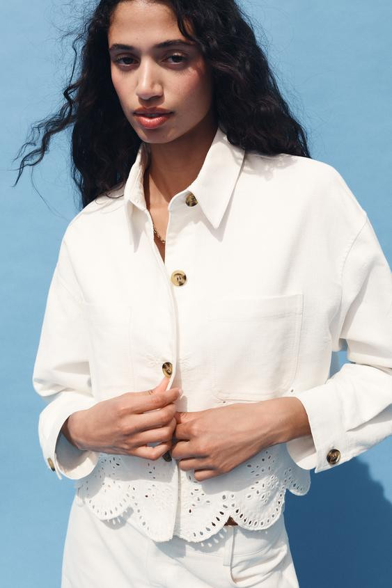 JACKET WITH CUTWORK EMBROIDERY | Zara UK