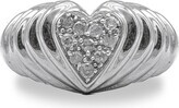 Haus of Brilliance .925 Sterling Silver 1/6 Cttw Round Diamond "Heartbeat" Heart Band Ring | Verishop