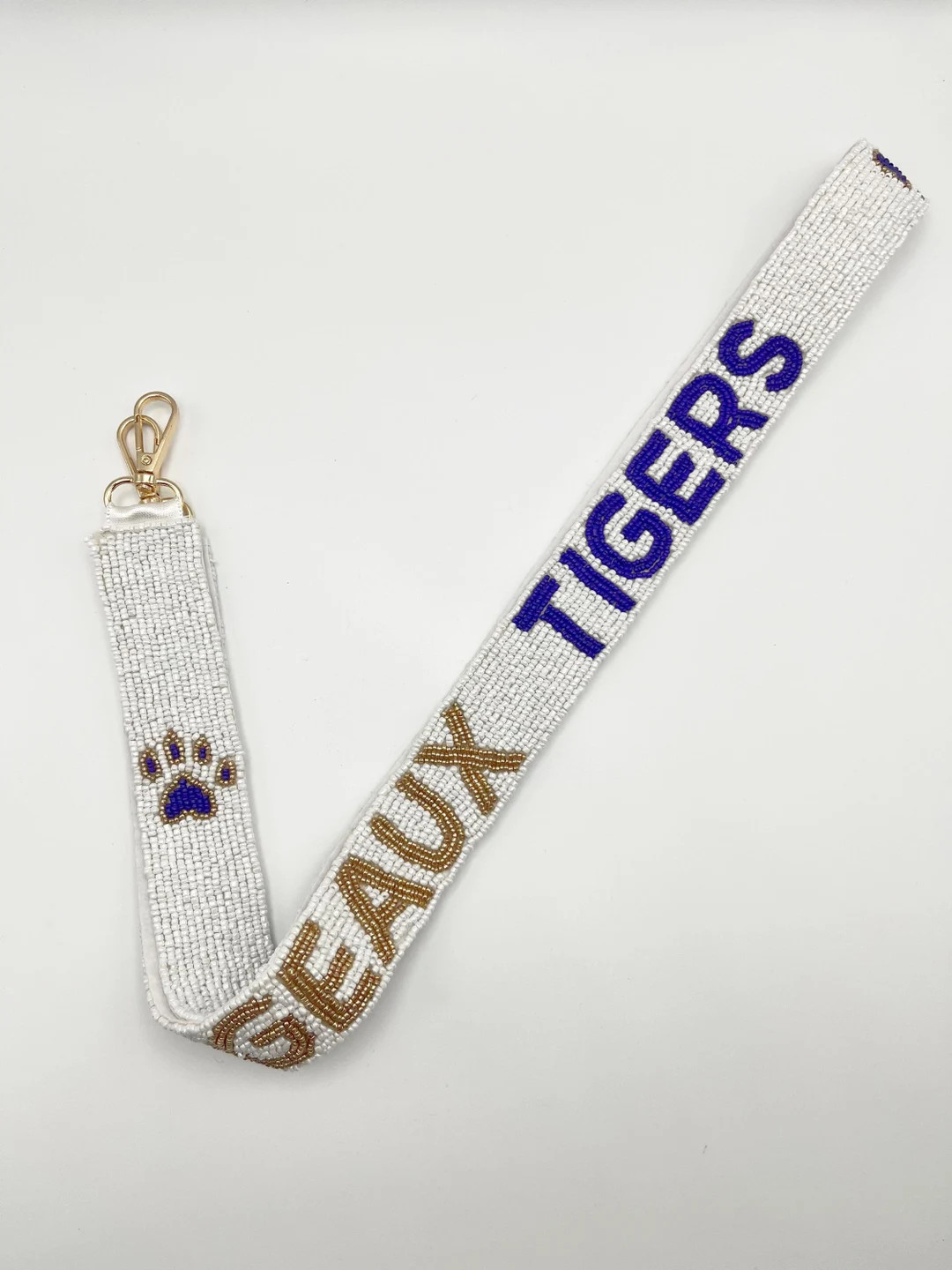 Beaded Game Day Purse Strap, Hand Beaded, Purple and Gold, Geaux Tigers - Etsy | Etsy (US)