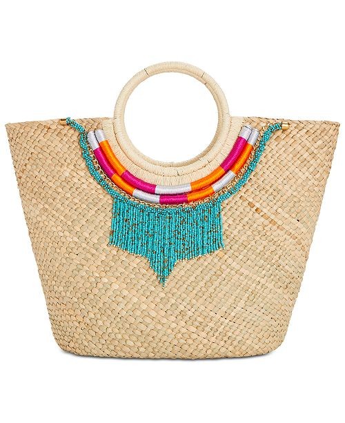 INC International Concepts I.N.C. Straw Necklace Tote, Created for Macy's & Reviews - Handbags & ... | Macys (US)
