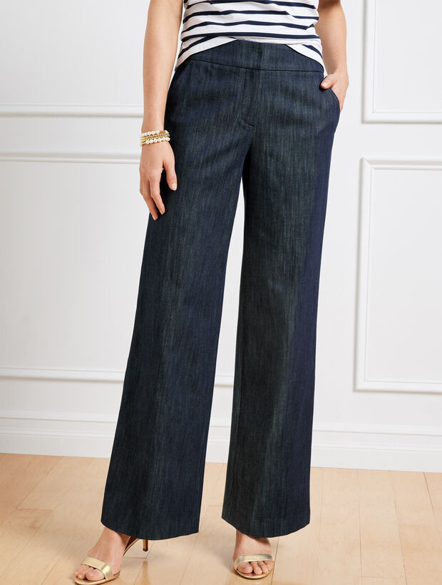 Faux Denim Wide Leg Pants | Talbots