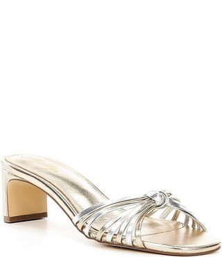 Cora Strappy Leather Knotted Two Tone Slide Dress Slide Sandals | Dillard's