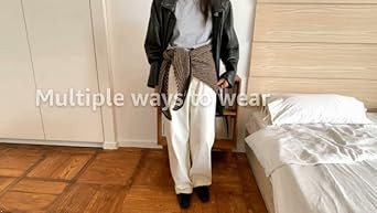 Women Striped Triangle Knitted Pashmina Shawls Wraps Loose Fit Tie Knot Wool Cashmere Sweater Sca... | Amazon (US)