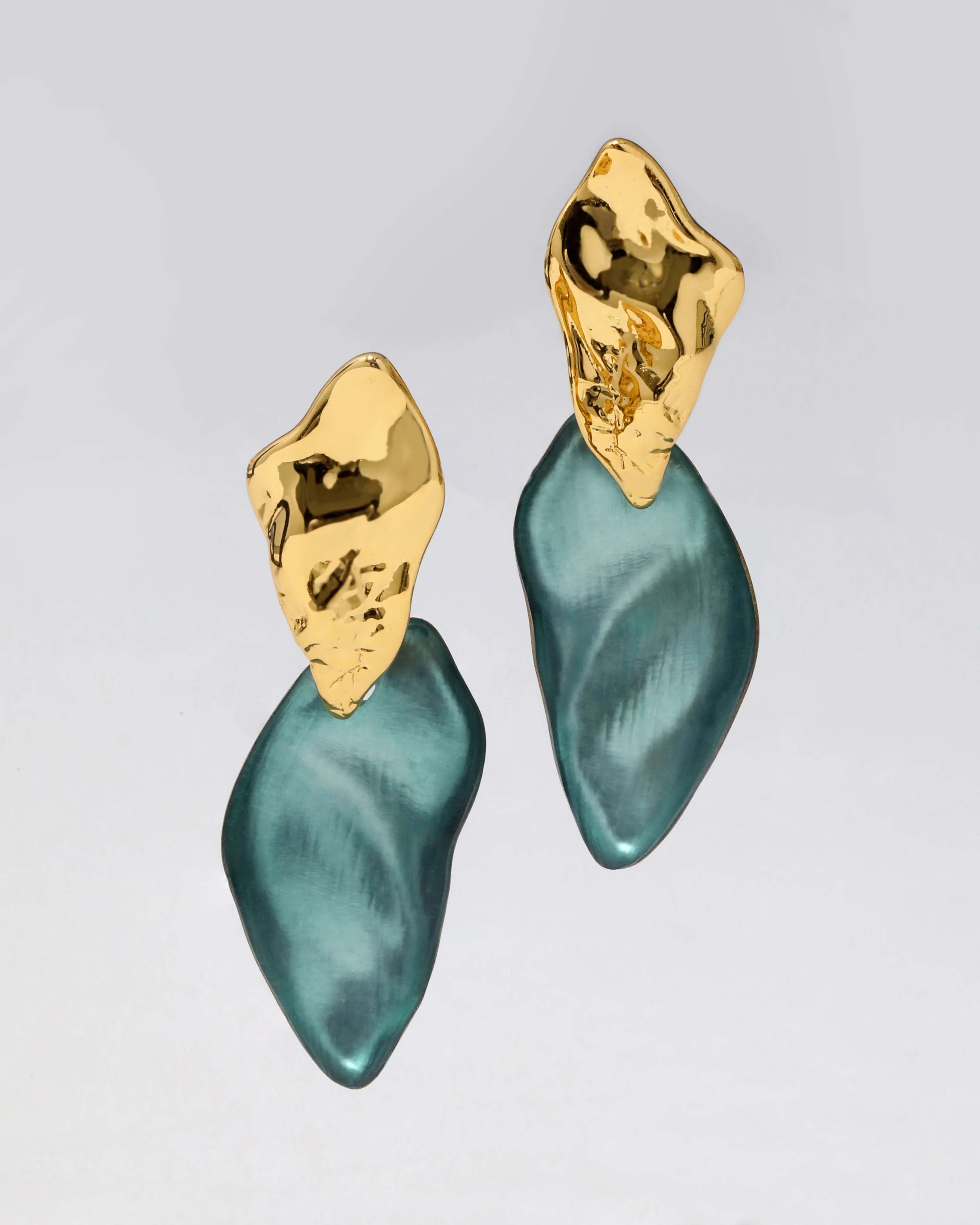 Teal Blue Mosaic Lucite Post Earring | Alexis Bittar | Alexis Bittar