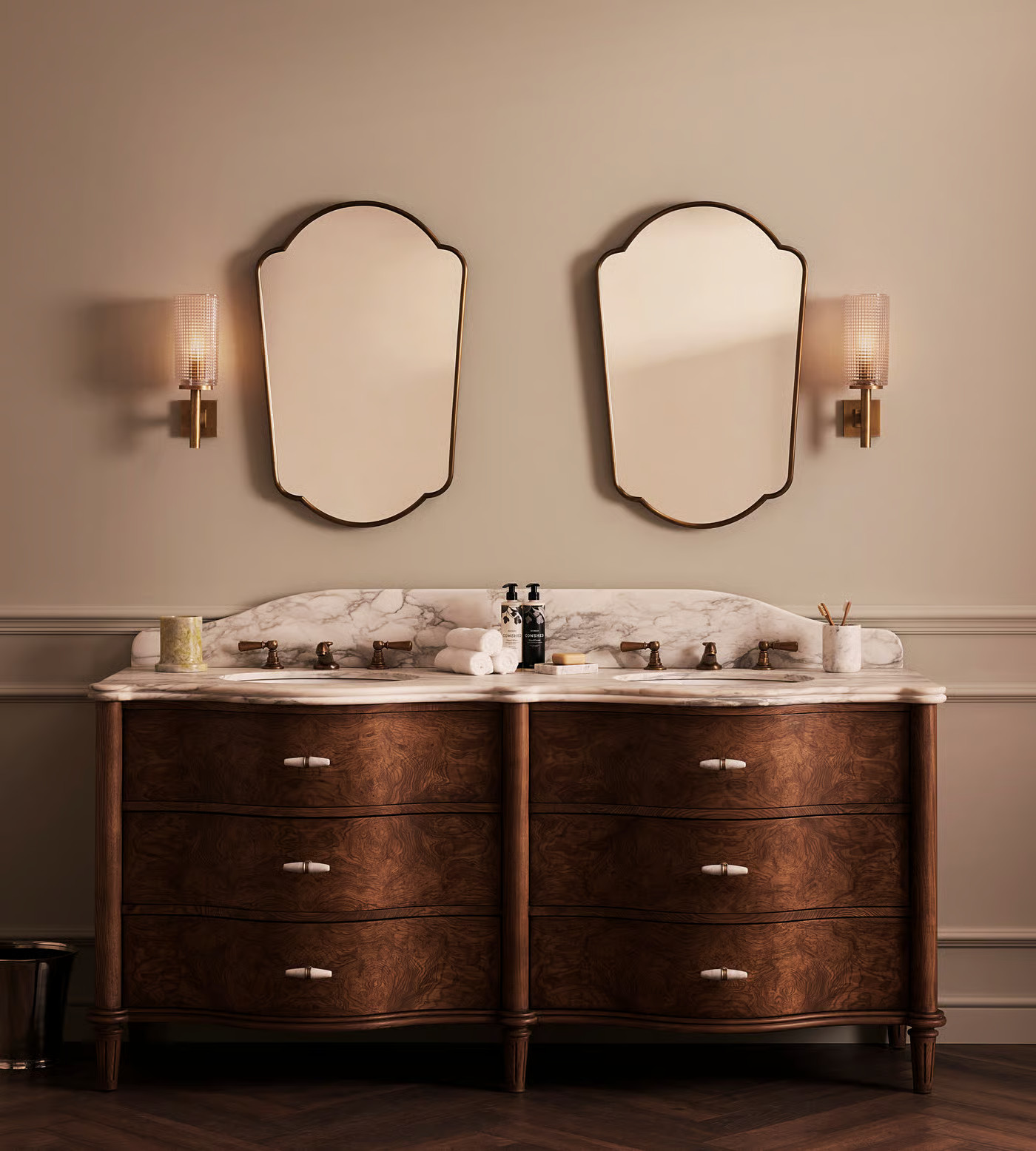Valerie Double Vanity, Arabescato Corchia Marble | Soho Home Ltd