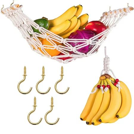 Vegetable And Fruit Hanging Basket Lace Fruit Hammock In The Kitchen Under The Cabinet Vegetable And | Walmart (US)