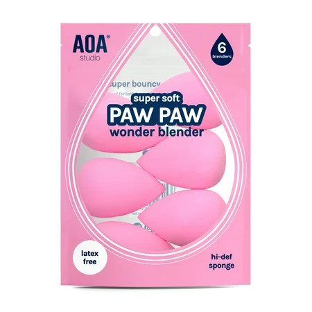 AOA Studio Makeup Sponge Set Makeup Blender latex free and high-definition 6 pcs For powder Cream and Liquid Super Soft Wonder Blender Vegan Makeup Sponge | Walmart (US)