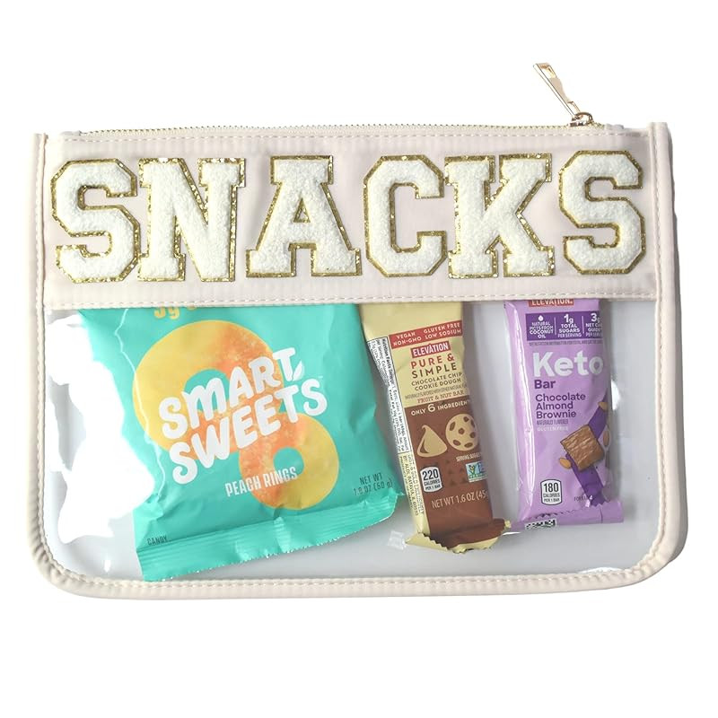 Amazon.com: Clear Pouch with Patches, Varsity Letter Patches, Personalized Gift, Clear Bag, Makeu... | Amazon (US)