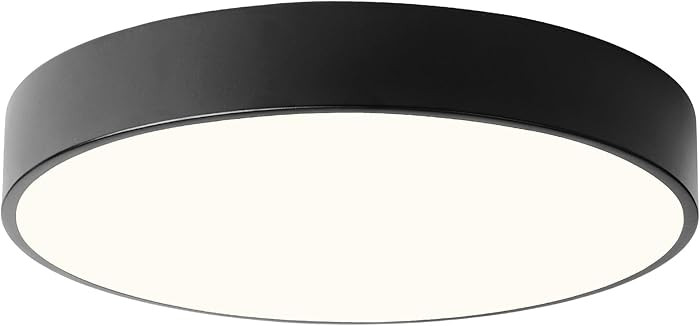 POLITAMP 4-Light Close to Ceiling Lamp,18 inch Large Size Matted Black Metal Shade Flush Mount Ce... | Amazon (US)