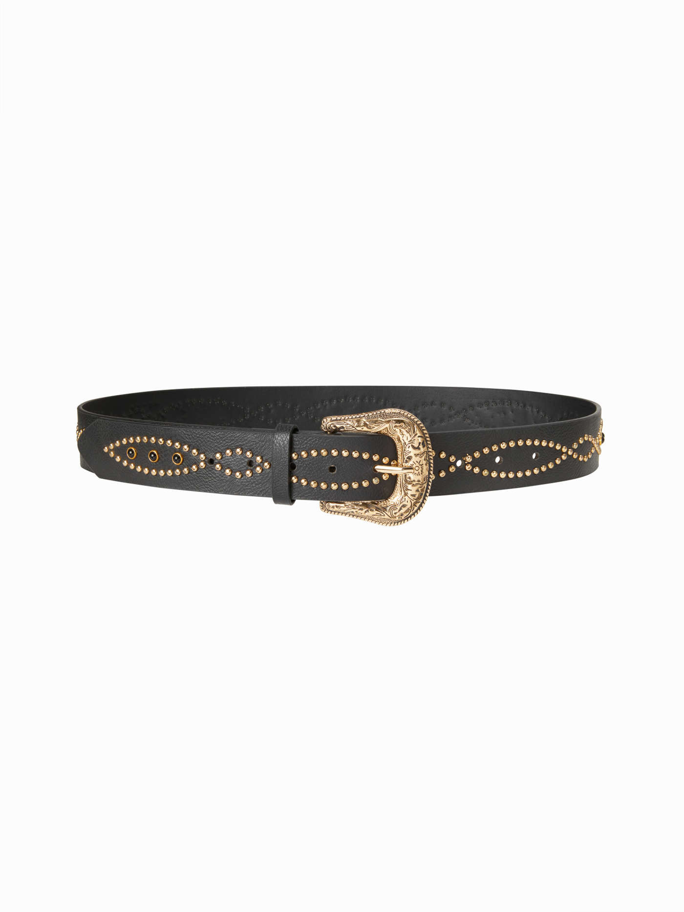 STUDDED ENGRAVED BUCKLE BELT | Cider
