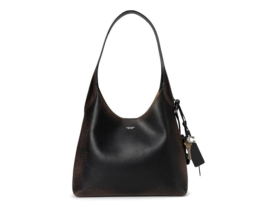 COACH Brooklyn Shoulder Bag 28 In Loved Leather Women's Handbags Black Brown | Zappos