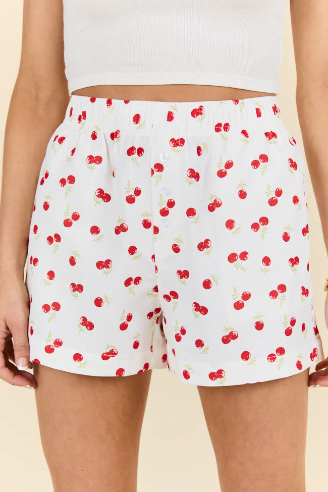 Living My Truth Cherries Boxer Shorts | Pink Lily