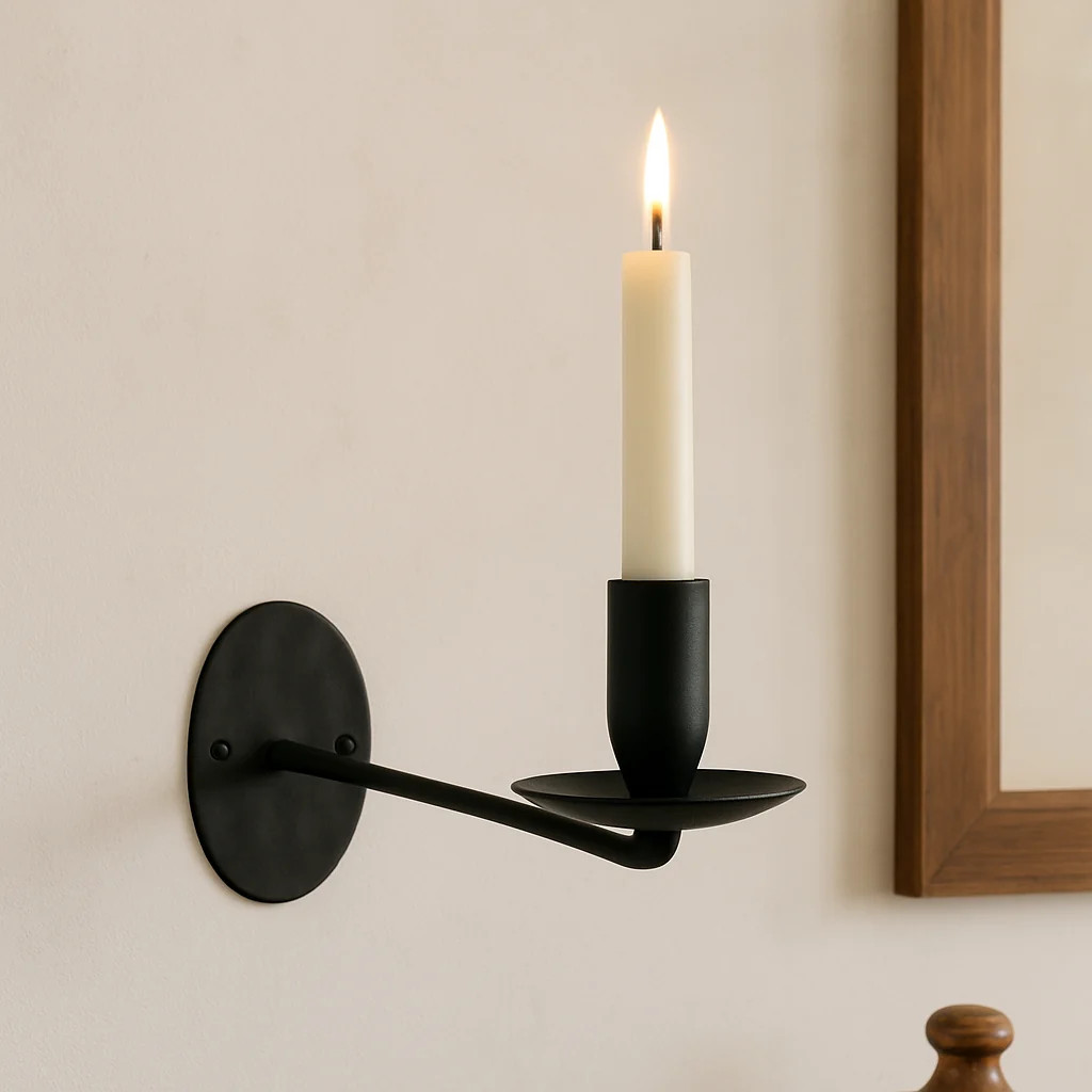 Edwin Black Candle Wall Sconce | Purple Rose & Co