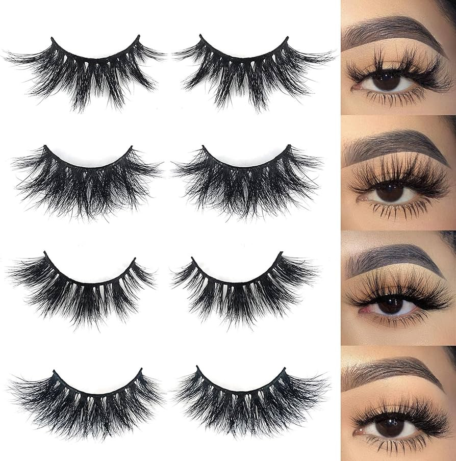 MIKIWI 3D Mink Lashes, Mink Lashes, Real Mink Lashes, Dramatic Eyelashes, Mink Lashes Strip, 5D M... | Amazon (US)
