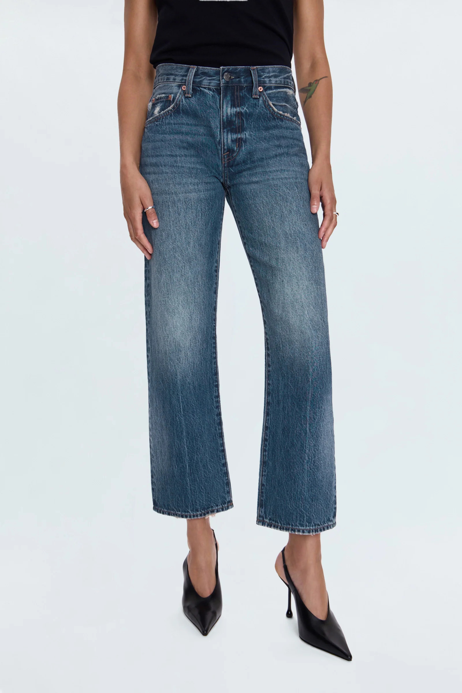 Lexi Mid Rise Bowed Straight Jean - Artisan | Pistola Denim