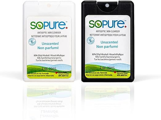 SoPure Pack (20 casesx20mL) of Pocket Size Portable Spray Hand Sanitizer/ 80% USP Grade Ethyl Alcoho | Amazon (CA)