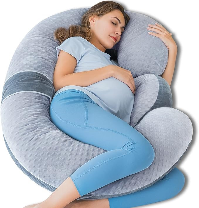QUEEN ROSE Pregnancy Pillows, E Shaped Full Body Pillow for Sleeping, with Pregnancy Wedge Pillow... | Amazon (US)