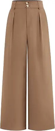 BTFBM Women Wide Leg Dress Pants 2026 High Waisted Button Pleated Business Casual Trousers Office... | Amazon (US)