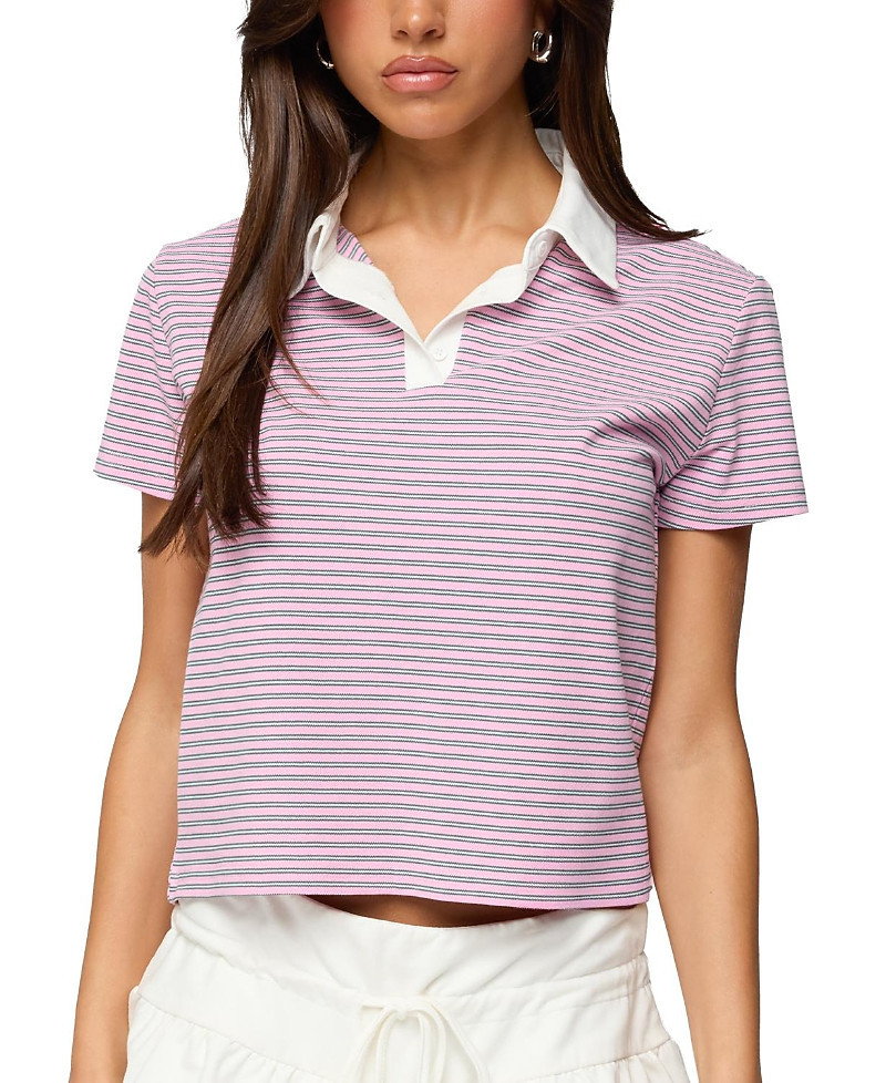 Edikted Lennie Striped Polo Top | Bloomingdale's (US)