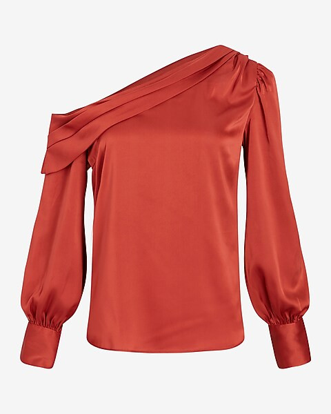 Satin Off The Shoulder Draped Top | Express