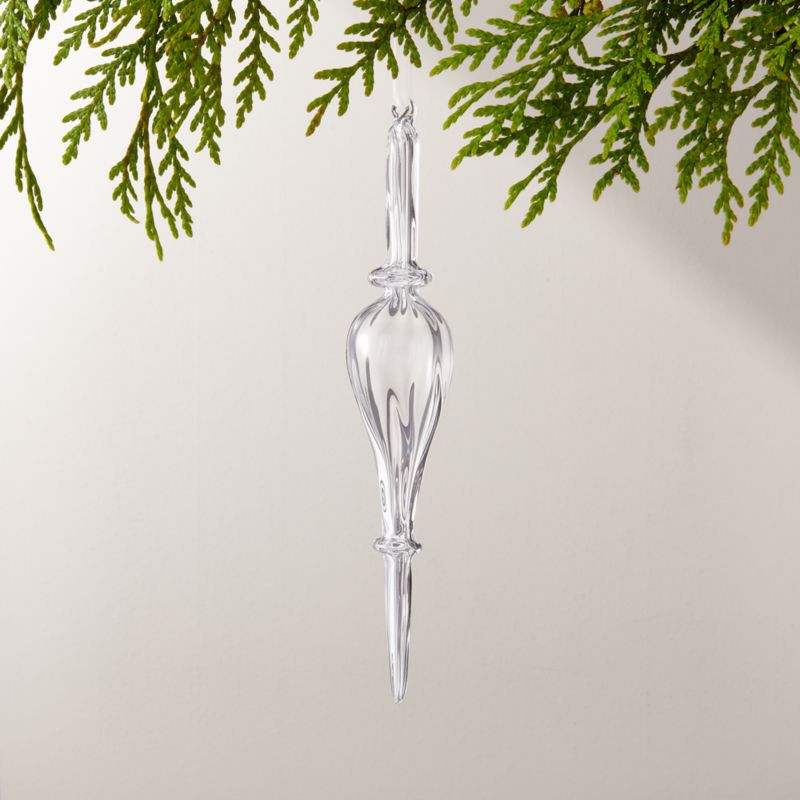 Loire Finial Clear Glass Christmas Tree Ornament 9" + Reviews | CB2 | CB2