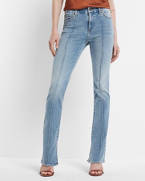 Mid Rise Light Wash Front Seam Skyscraper Jeans | Express