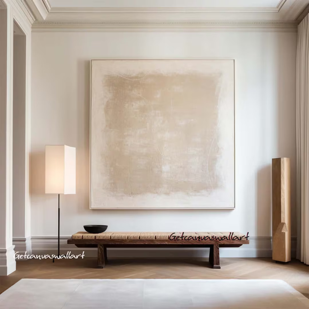 Beige Abstract Wall Art Wabi-sabi Wall Art Neutral Beige Texture Painting Large Beige Abstract Pa... | Etsy (US)