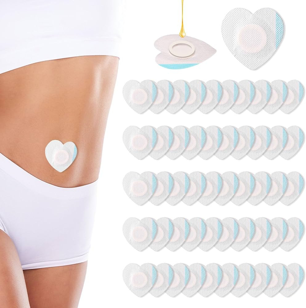 50pcs Castor Oil Wrap for Belly Button, Heart Shape Self-Adhesive & Highly Absorbent Castor Oil W... | Amazon (US)
