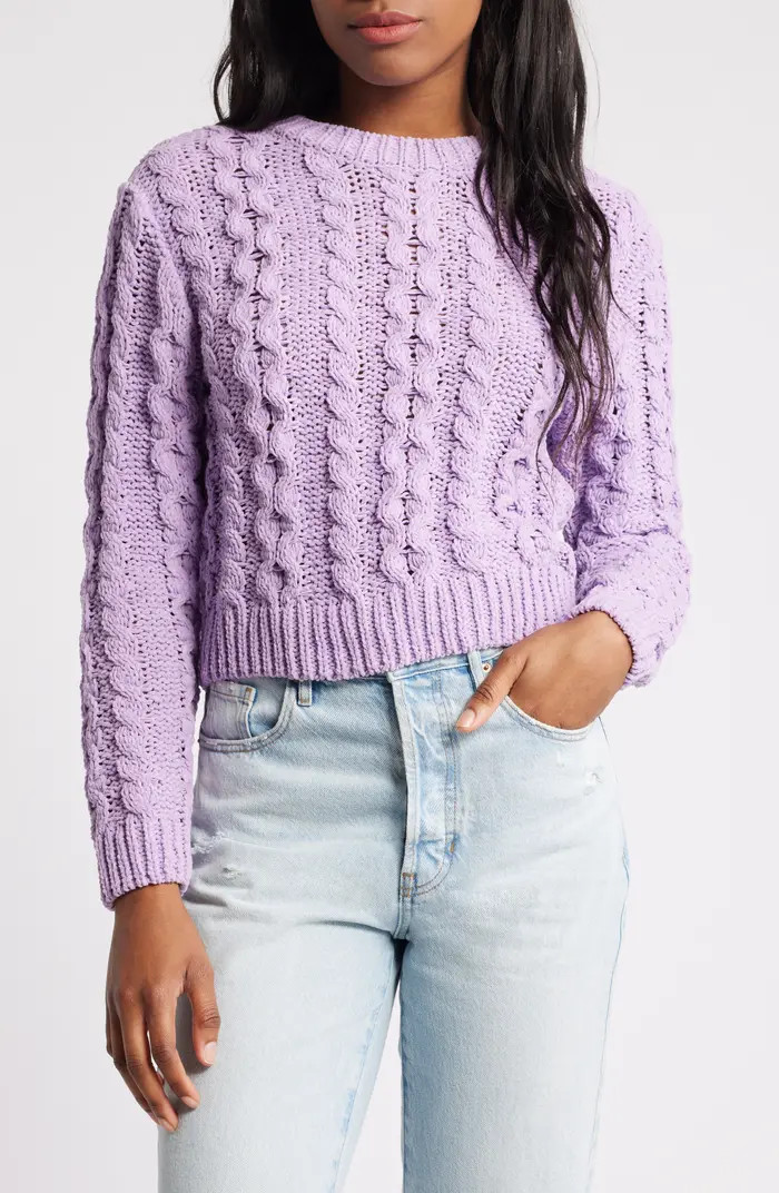 Cable Crop Sweater | Nordstrom