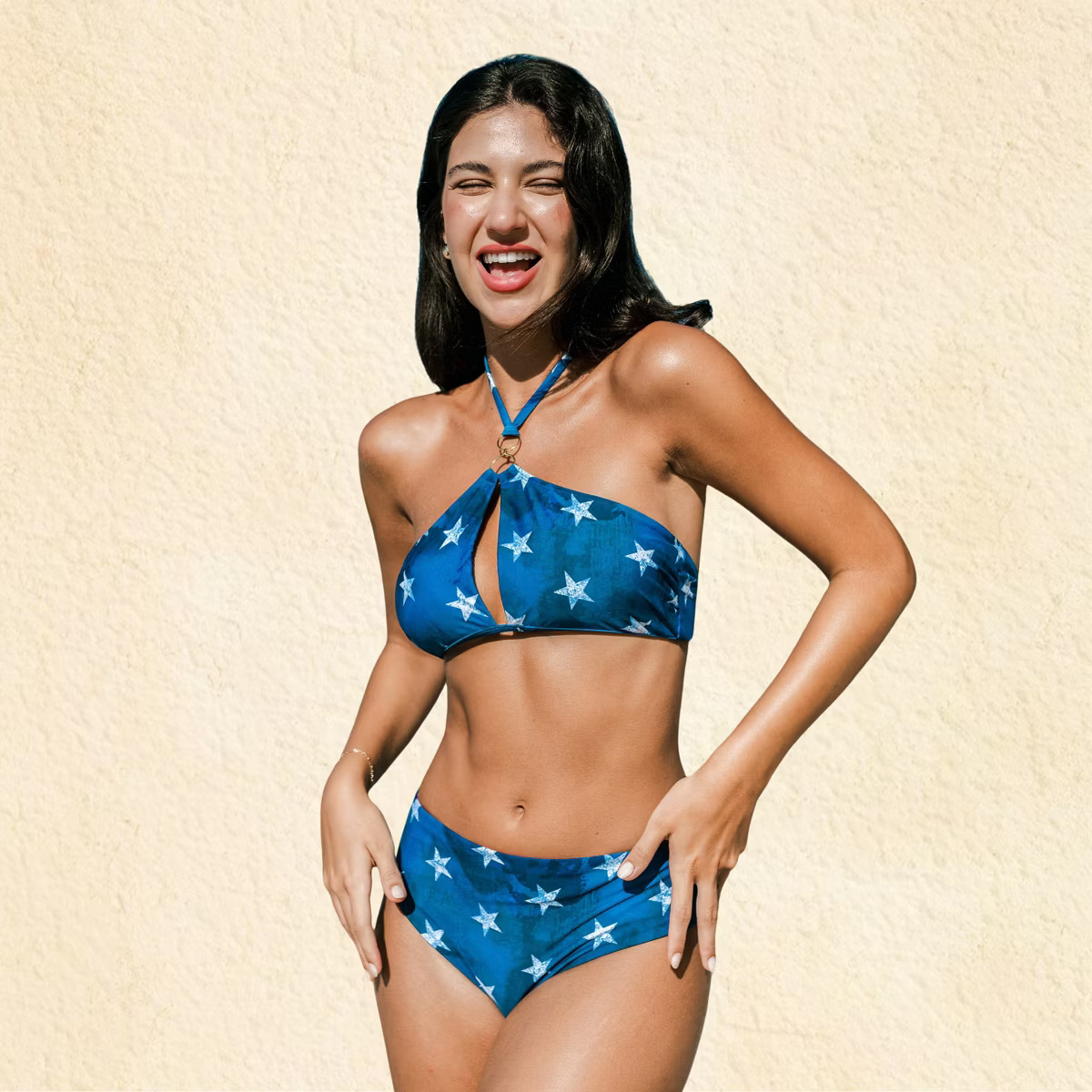 Women's Independence Day Patriotic Star-Spangled Reversible Bottom Bikini Set - Cupshe-S-Blue | Target