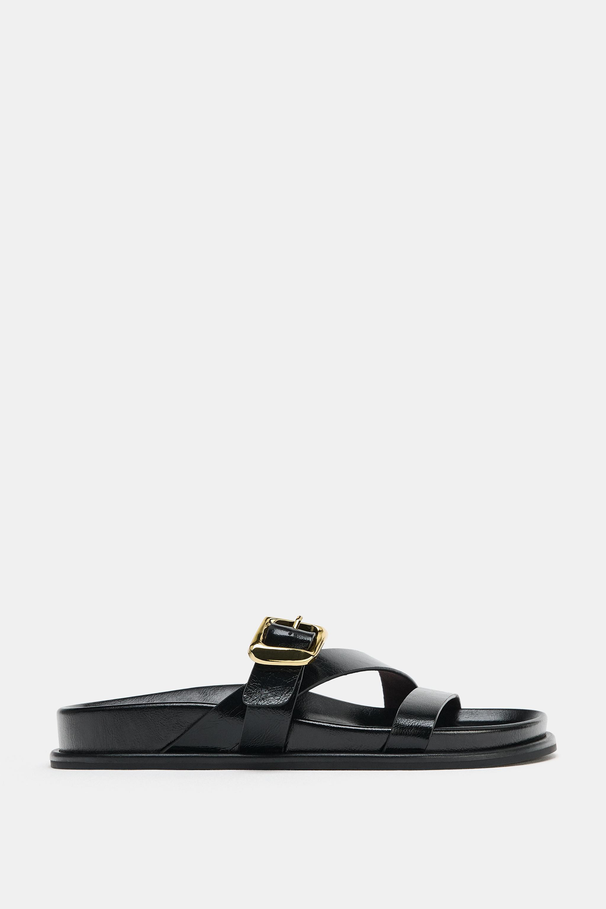 FLAT BUCKLE SANDALS | Zara US