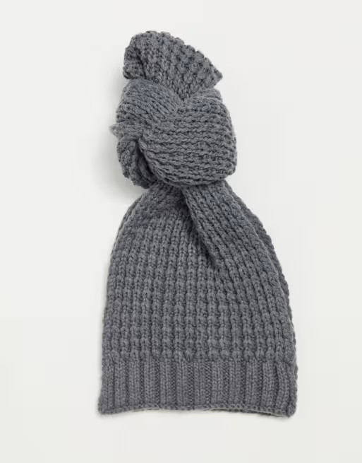 ASOS DESIGN knitted scarf in grey | ASOS (Global)