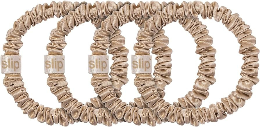 Slip Silk Skinny Scrunchies - Blonde - 100% Pure 22 Momme Mulberry Silk Scrunchies for Women - Ha... | Amazon (US)