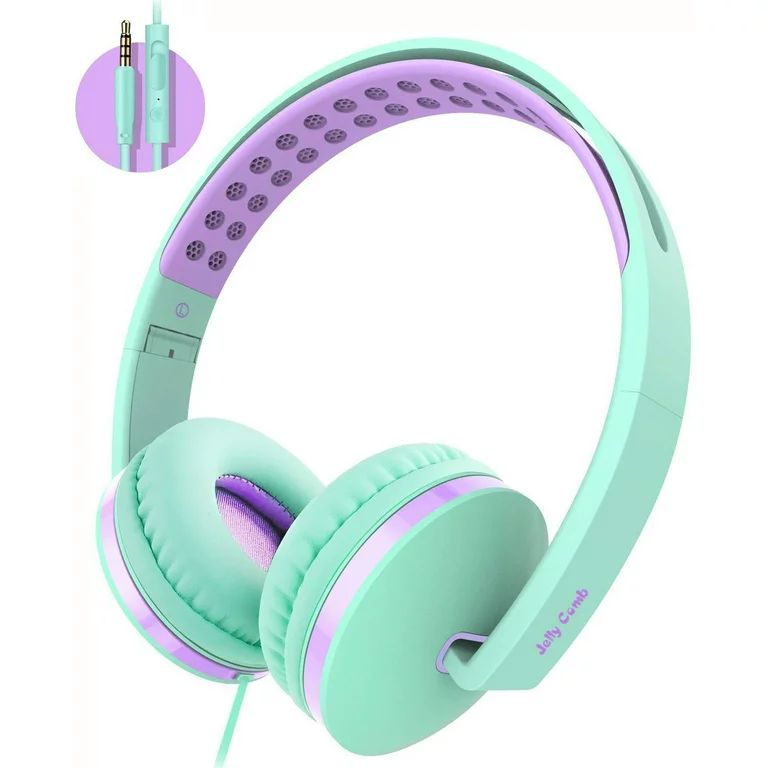 Kids Headphones for School, Jelly Comb Lightweight Foldable Stereo Bass Kids Headphones with Micr... | Walmart (US)